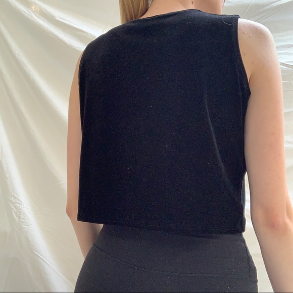 Black Velvet Sleeveless Box Top - Picture 3 of 6